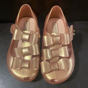 Mini Melissa rose gold shoes